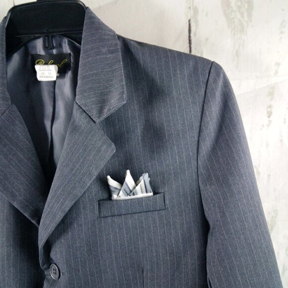 Rafael Womens Size 10 Gray Striped 3 Button Suit Blazer - Picture 3 of 9